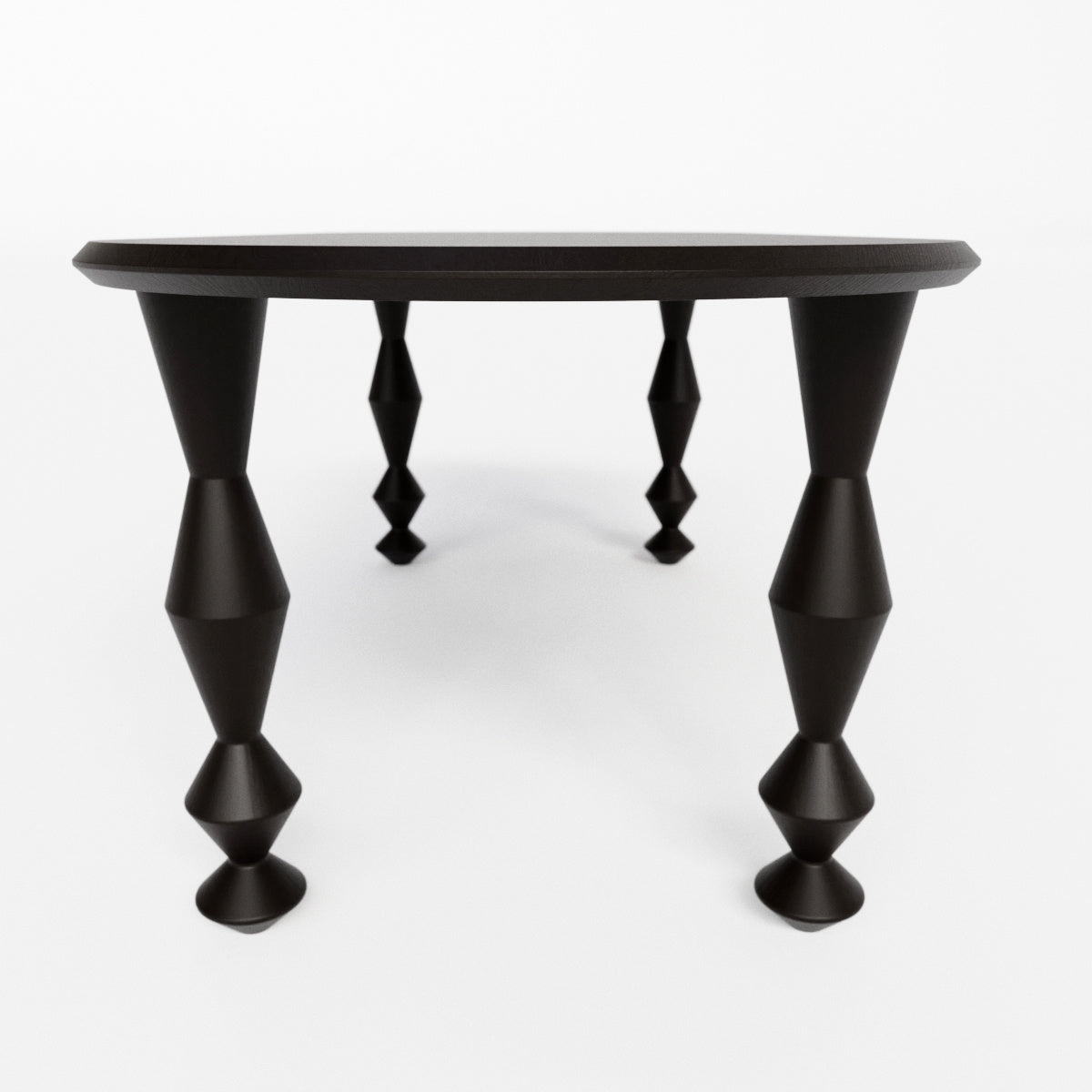 Blackened oak dining table