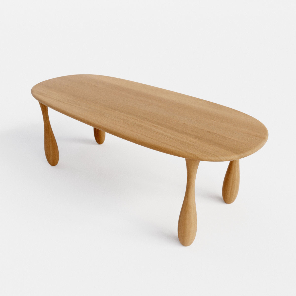 Dining table with Beautifully sculpted drop shaped legs