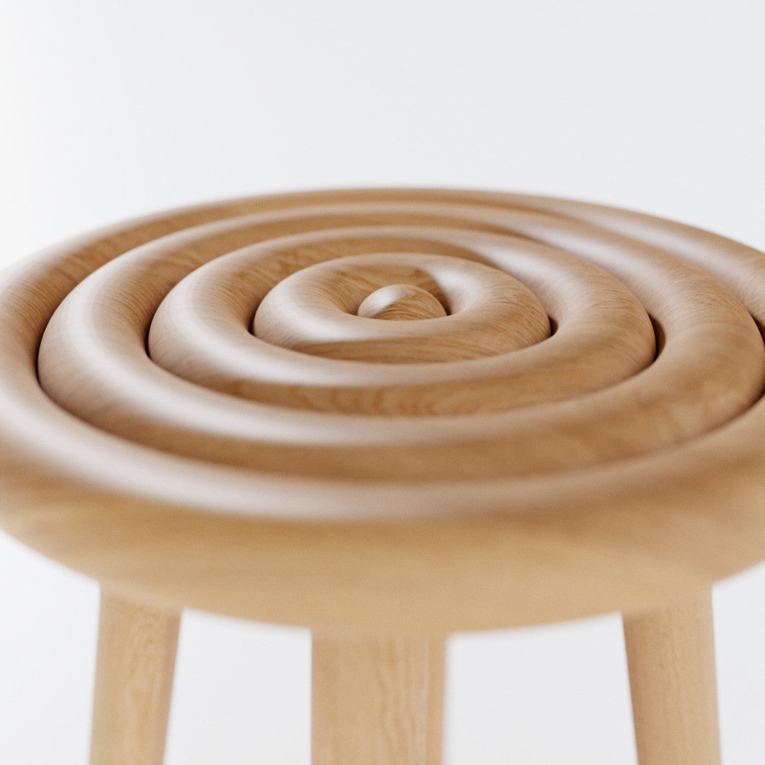 Ripple bar stool or side table OAK Detail