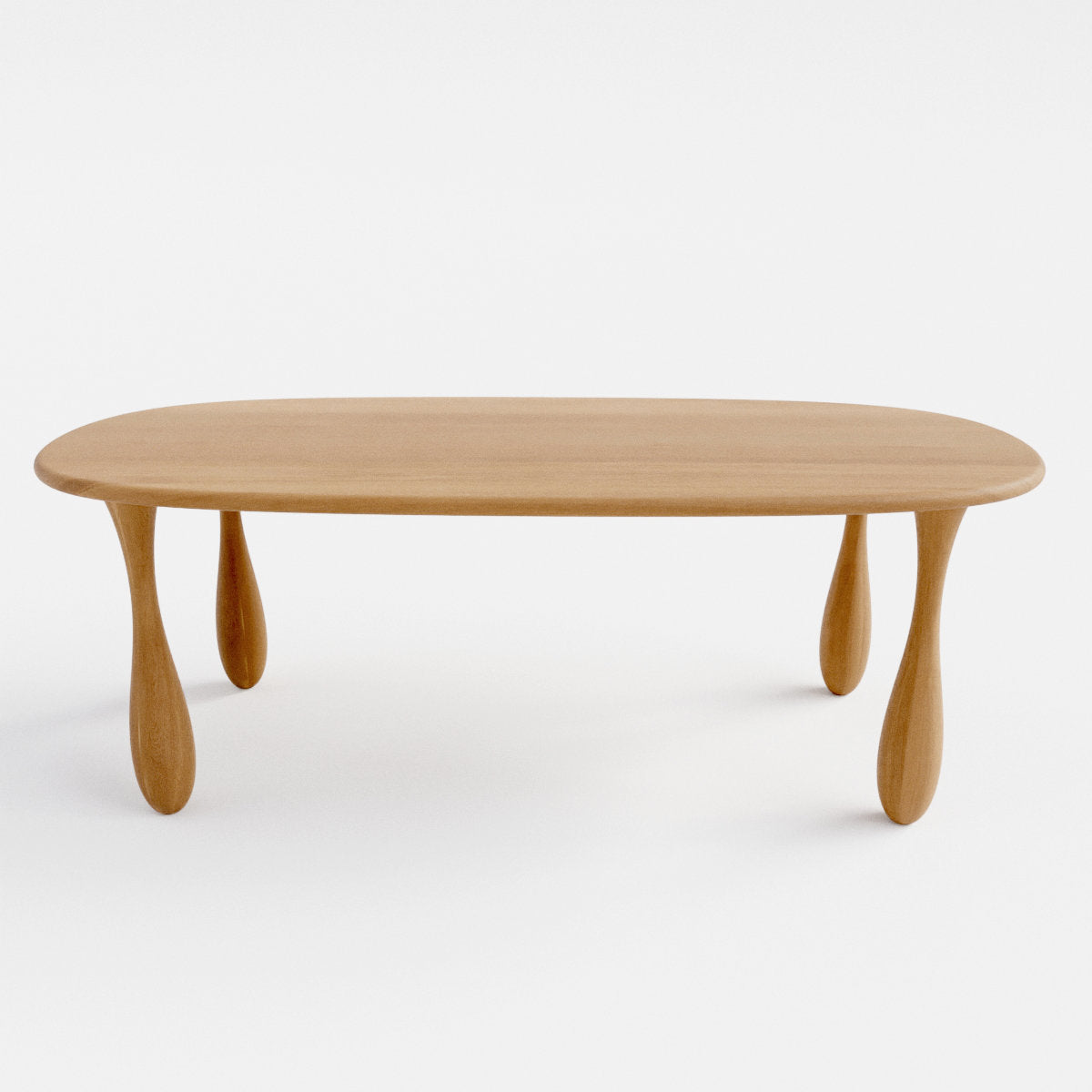 Dining table with Beautifully sculpted drop shaped legs