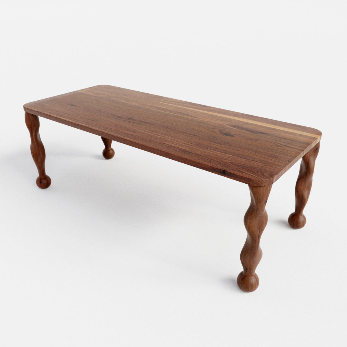 Kelp sculptural dining table walnut