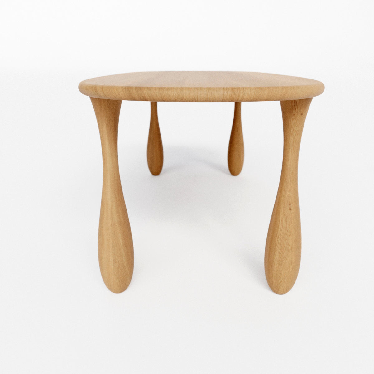 Dining table with Beautifully sculpted drop shaped legs