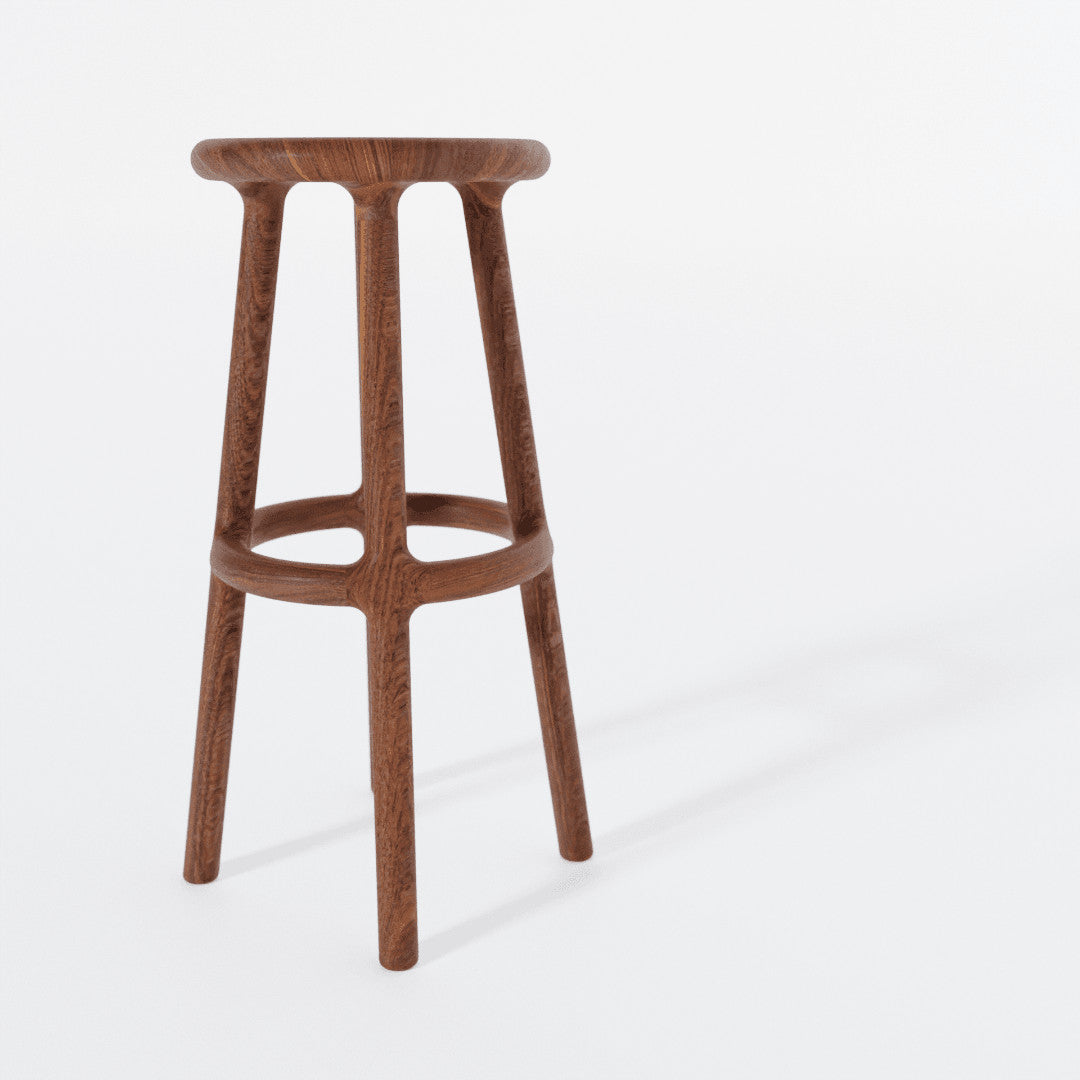 Ripple Bar stool - Arborea Design Walnut solid wood