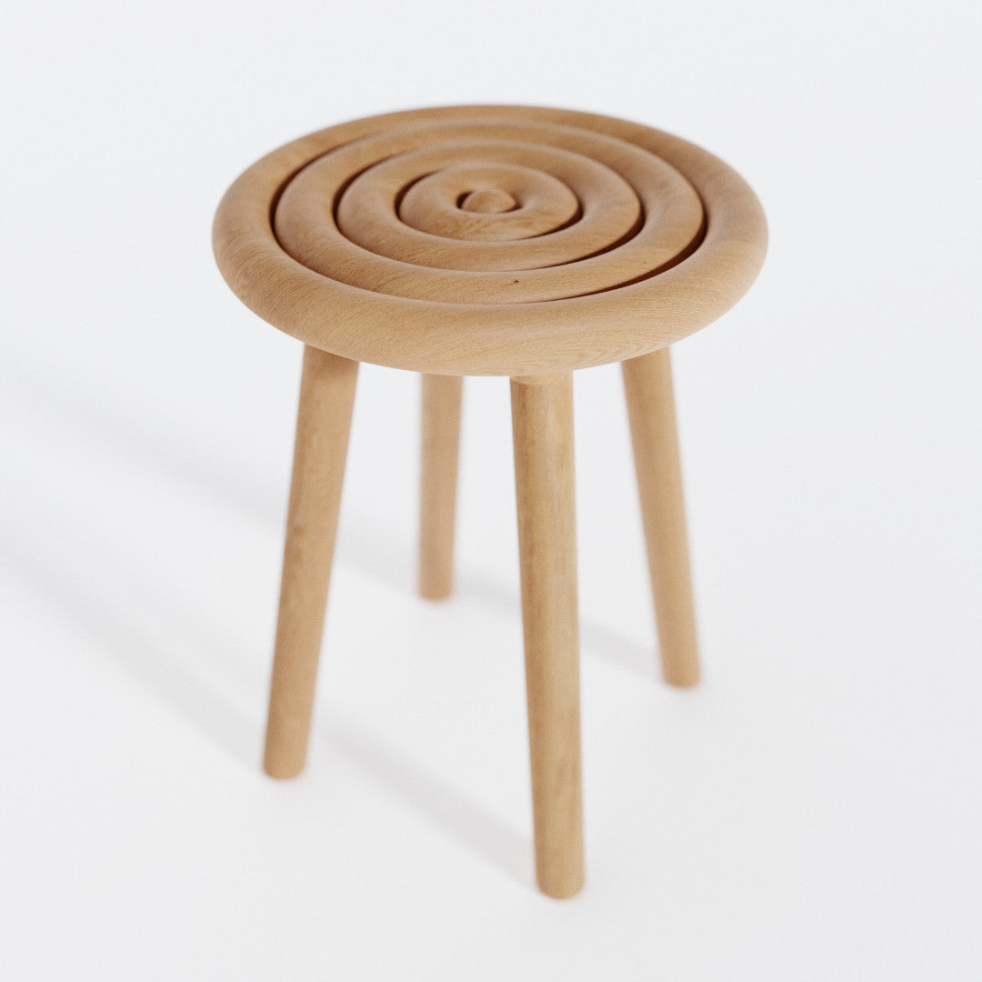 Ripple bar stool or side table OAK Detail