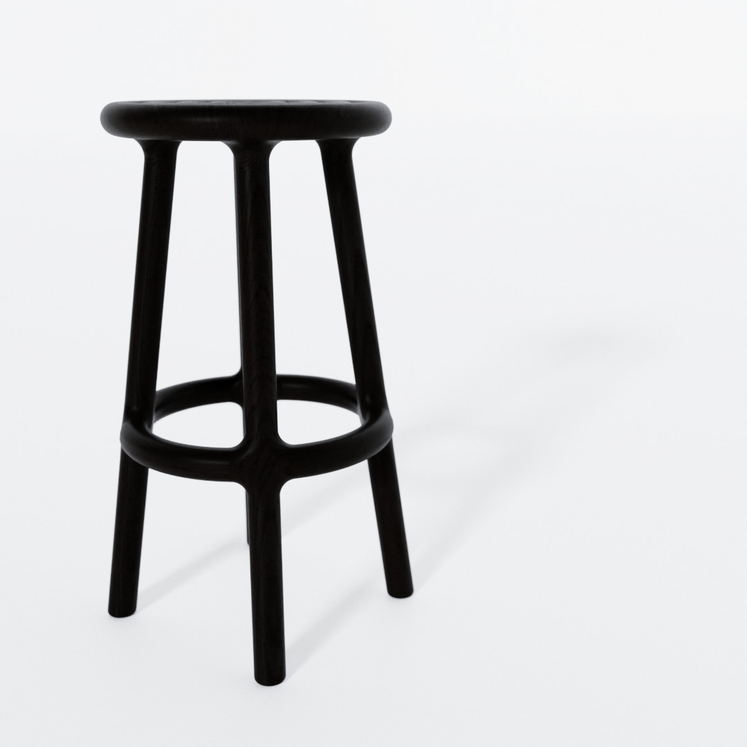 Ripple counter stool blackened