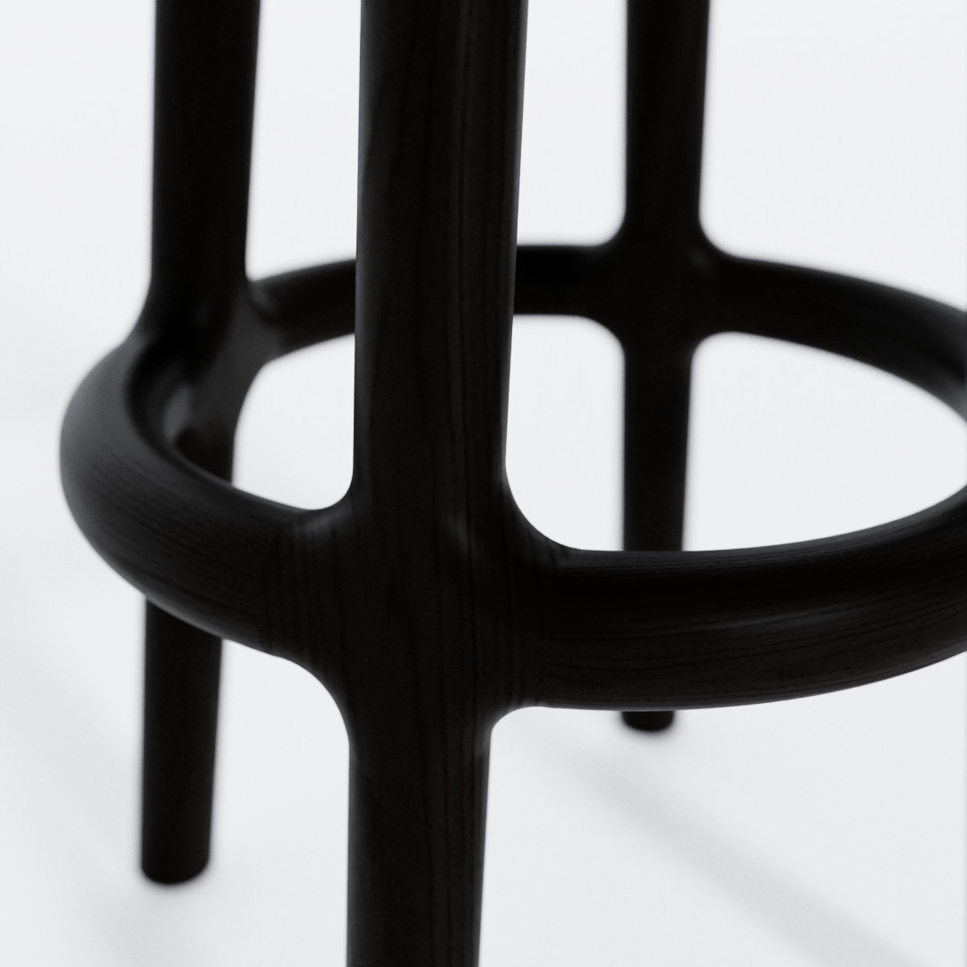 Ripple counter stool blackened detail