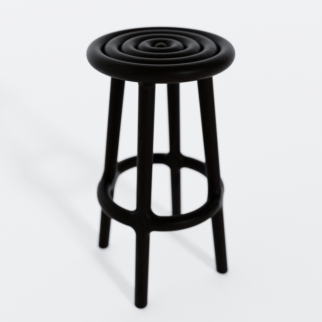 Ripple counter stool blackened